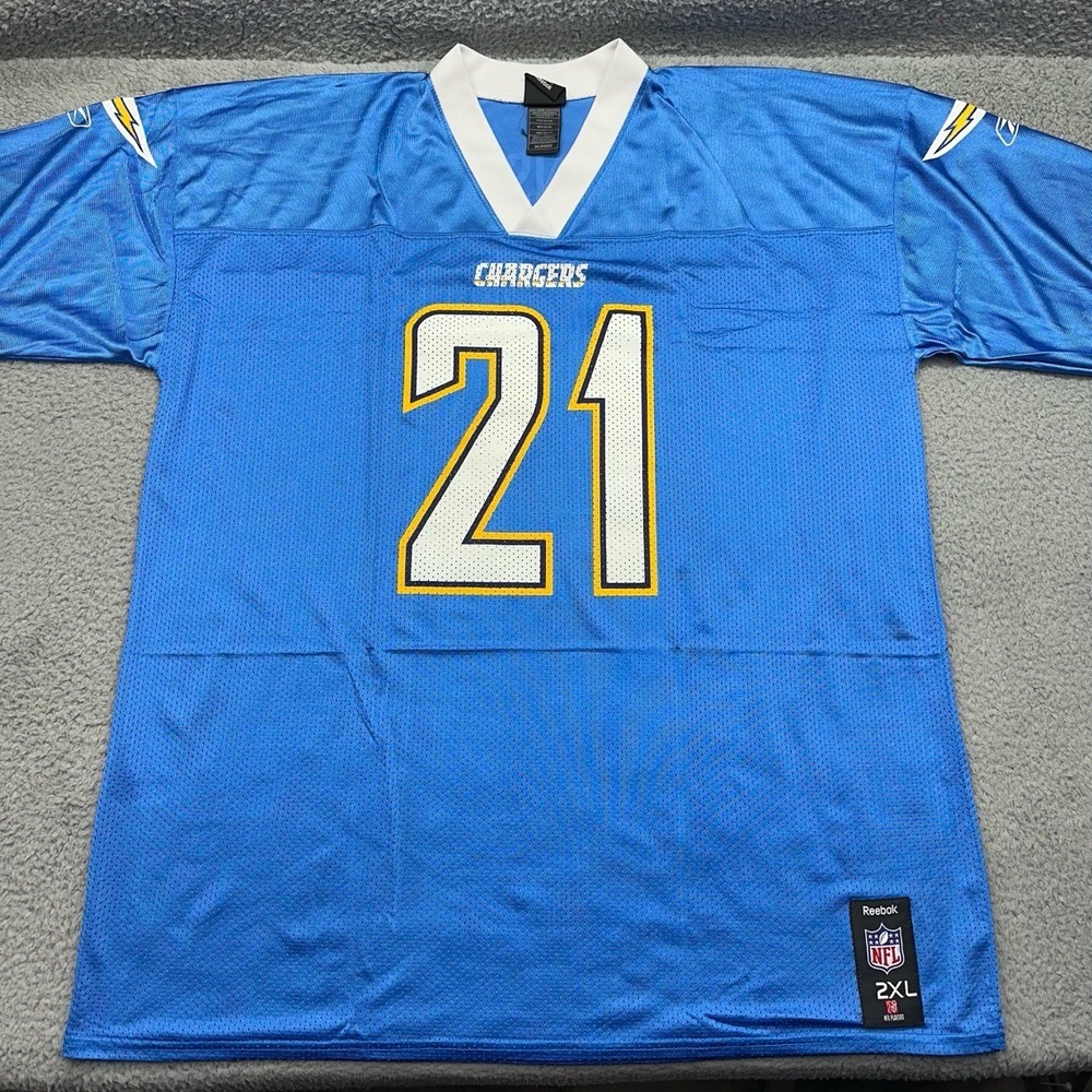 Reebok NFL 7075A 08 Mens 2XL Chargers #21 Tomlinson Powder Blue Football Jersey